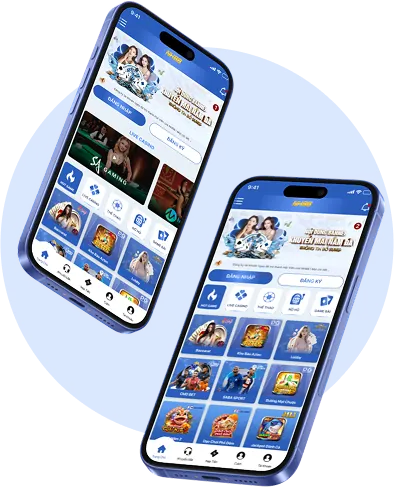 Giao diện máy Nổ Hũ Blue88 với các biểu tượng quay và nút chơi